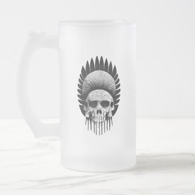 Svartvit indiansk skal Mugg (Vänster)