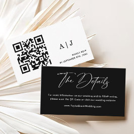 Svartvit information om Bröllop webbplats Tilläggskort