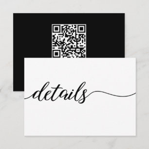 Svartvit information om webbplatsen QR Script Bröl Tilläggskort