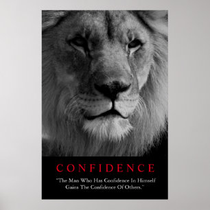 Svartvit inspirationskänsla Lejon Poster