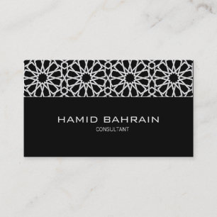Svartvit islamisk geometrisk design visitkort