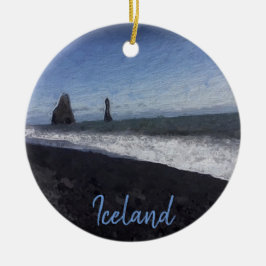 Svartvit, Island Julgransprydnad Keramik