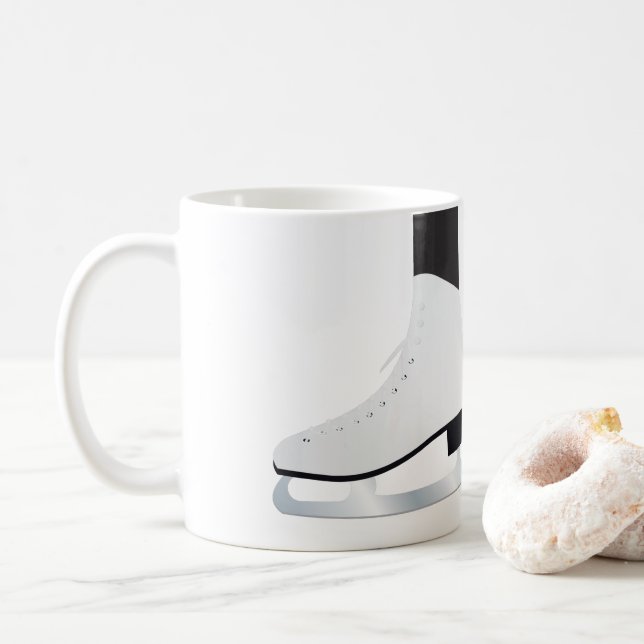 Svartvit isskridskor, Figur-skridskor Kaffemugg (Med munk)
