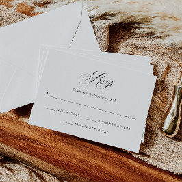 Svartvit | Italienska Elegance Bröllop OSA Kort