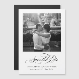 Svartvit   Italienska Elegance Save the Date Magnetisk Inbjudningskort