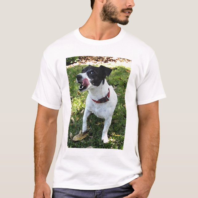 SVARTVIT JACKRUSSELL TERRIER T-SHIRT (Framsida)