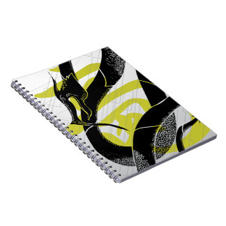 Svartvit japansk draken - bakgrund anteckningsbok