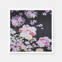 Svartvit japansk Kimono-Blommigt, Papper