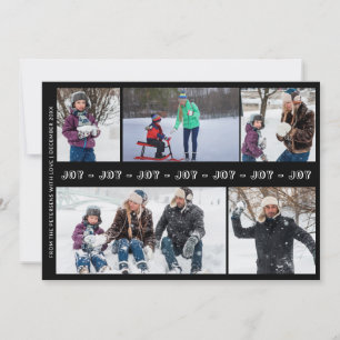 Svartvit Jul - JY 5 fotokollage Julkort