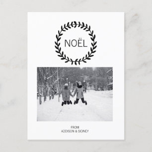 Svartvit jul Noel-andefoto Helg Vykort