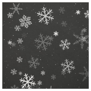 Svartvit jul Snowflake Mönster Tyg