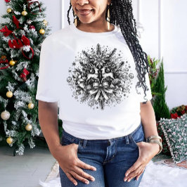Svartvit juldesign t shirt