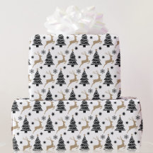 Svartvit Julgranar Leaping Hjort 5 Storlek