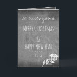 Svartvit julkort för Chalkboard Typography Black W Helgkort<br><div class="desc">Chalkboard Typography Black White-julkort: "Vi önskar dig ett God jul & Gott nytt år 2017" Du kan ändra texten och lägga till din familj namn och adress.</div>