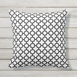 Svartvit kajfoil Mönster Utomhuskudde
