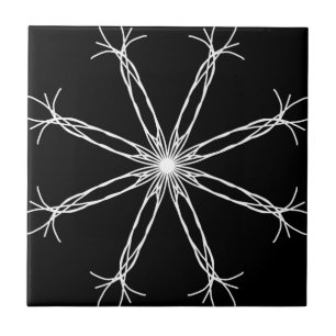Svartvit Kaleidoscopestjärna Kakelplatta