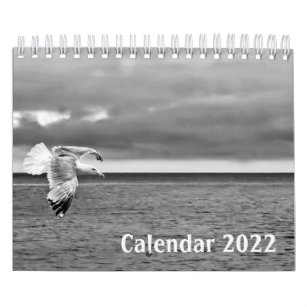 Svartvit kalender för vilda djur 2022