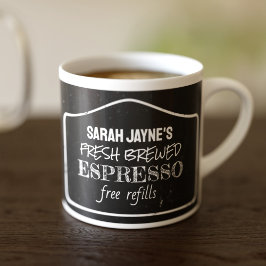 Svartvit kalkbräde Stil Espresso Kopp Espressomugg