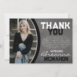 Svartvit kalkkort Studenten - tackkort Inbjudningar