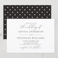 Svartvit kalligrafi bröllop. Polka dots