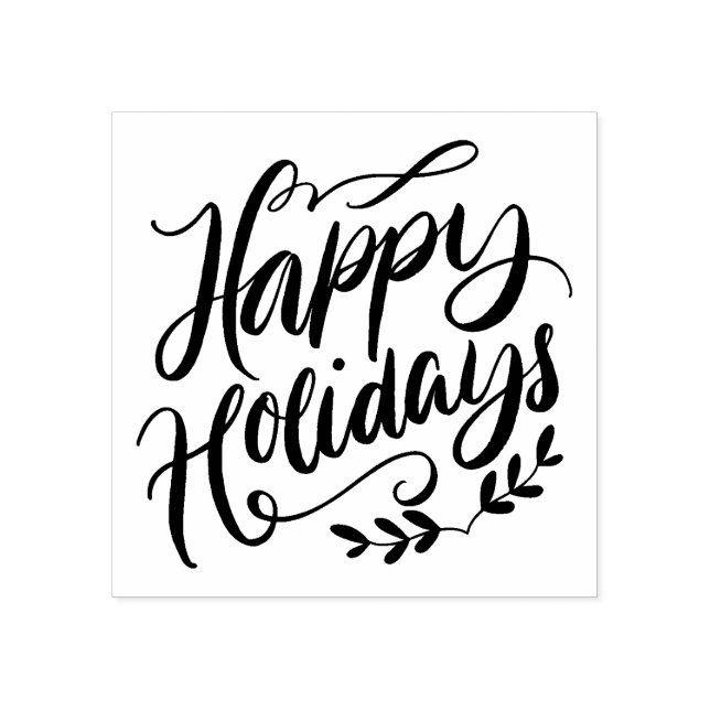 Svartvit kalligrafi Glad helg Stämpel (Tryck)