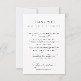 Svartvit kalligrafi Kärlek & Gratitude Bröllop Tack Kort