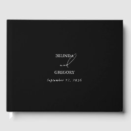 Svartvit kalligrafi Namnteckning skript Bröllop Gästböcker