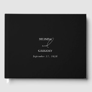 Svartvit kalligrafi Namnteckning skript Bröllop Gästböcker