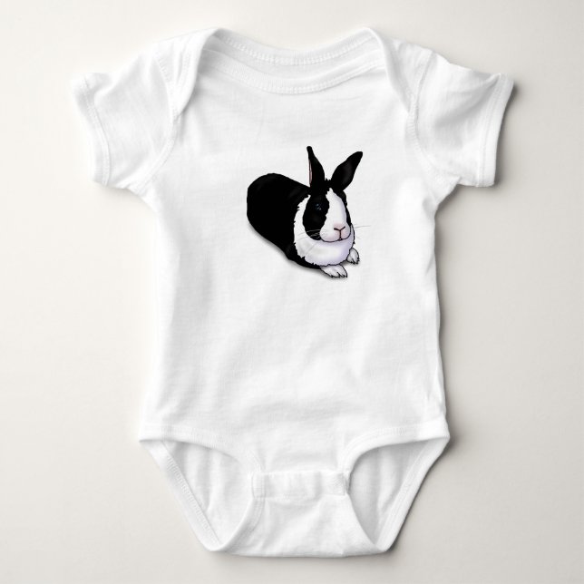 Svartvit kanin tee shirt (Framsida)