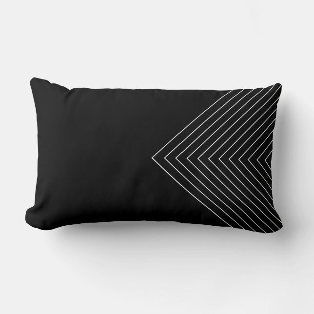 Svartvit kapslad kvadrat lumbarkudde (Framsida)