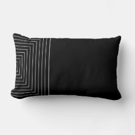 Svartvit kapslad kvadrat lumbarkudde