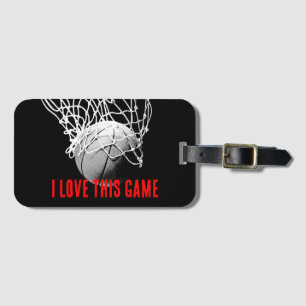 Svartvit Kärlek-basketboll Bagagebricka