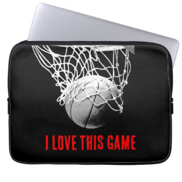 Svartvit Kärlek-basketboll Laptop Fodral