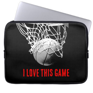 Svartvit Kärlek-basketboll Laptop Fodral