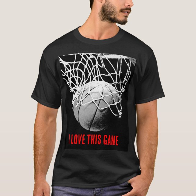 Svartvit Kärlek-basketboll T Shirt (Framsida)
