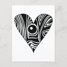 Svartvit KÄRLEK-hjärta Vykort