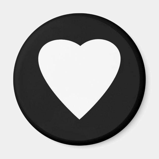 Svartvit Kärlek hjärtdesign. Magnet (Framsidan)