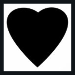 Svartvit Kärlek hjärtdesign. Poster<br><div class="desc">Ett svart hjärta på vit bakgrund.</div>
