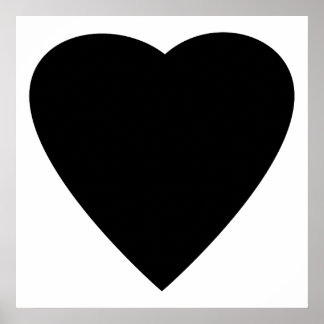 Svartvit Kärlek hjärtdesign. Poster