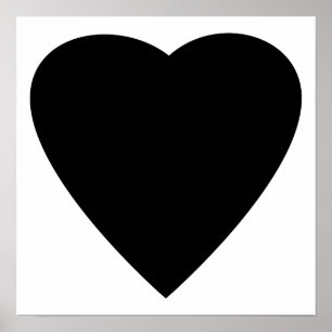 Svartvit Kärlek hjärtdesign. Poster
