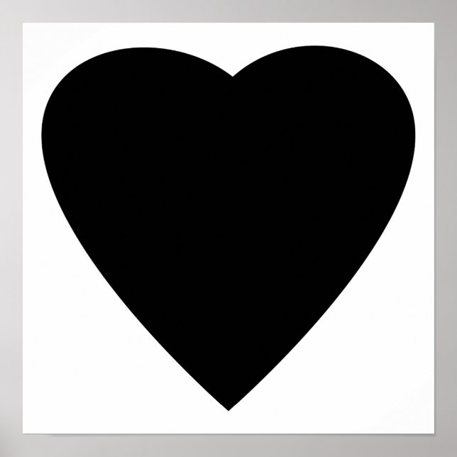 Svartvit Kärlek hjärtdesign. Poster (Framsidan)