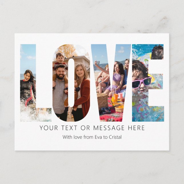 Svartvit Kärlek Photo Ram Vykort (Framsida)