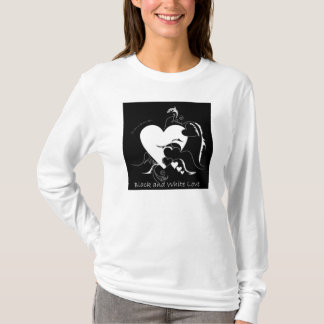 Svartvit kärlek tee shirt
