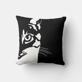 Svartvit katt 657 kudde