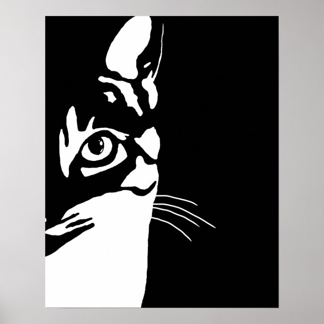 Svartvit katt 657 poster (Framsidan)