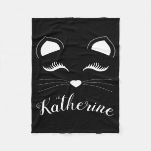 Svartvit katt Ansikte Fleecefilt