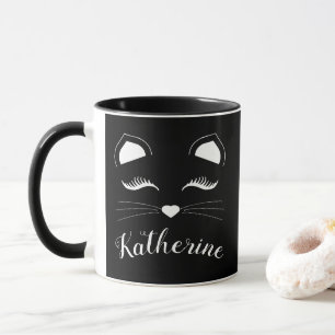 Svartvit katt Ansikte Mugg