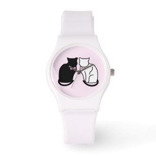 Svartvit katt armbandsur