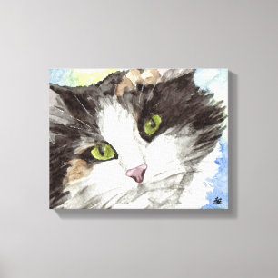 Svartvit katt canvastryck