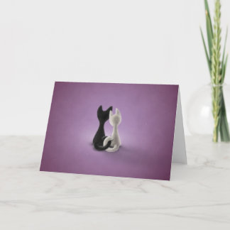 Svartvit katt (Färg 4) Helgkort